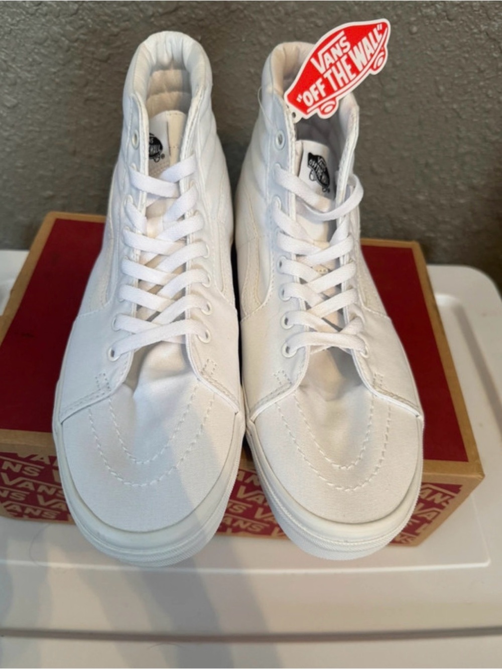 Vans White High-Top Canvas Sneakers